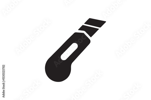 Cutter Knife silhouette vector with white background