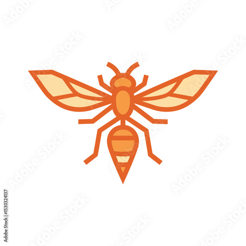 Vector illustration of an isolated wasp with bold line