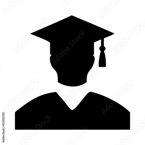 Silhouette of Graduate in Cap and Gown Vector – Graduation Ceremony Concept Illustration