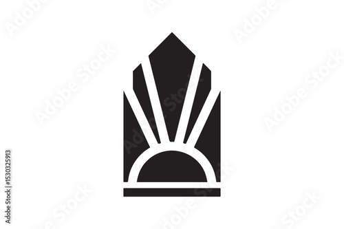 Modern Art Deco icon silhouette vector with white background