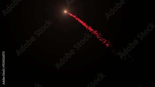Abstract particle magic tail golden sparkling glitter infinity light star dust trail loop Animation video with alpha channel. glowing gold stars on transparent background overlay design element