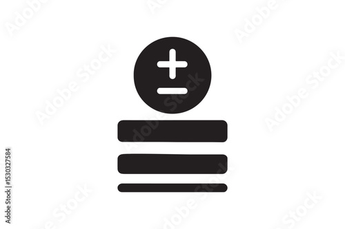Adjustment Layers icon silhouette vector with white background