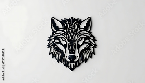 A striking illustration of a wolf head 