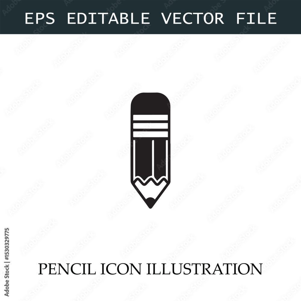 Pencil Icon Black and White Vector Design Image Illustration
Pencil Icon Black and White Vector Design Image Illustration