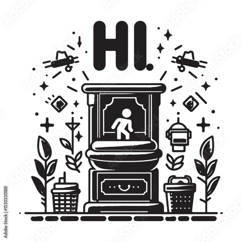 vector illustration of a black and white background