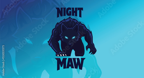 Night Maw Shadow Beast Gaming Logo Vector