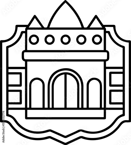 Wall art outline vector illustration, line art
