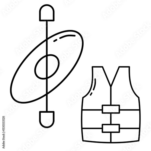 kayak and safety vest icon