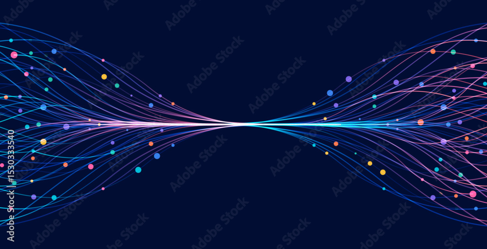 Ai technology. Concept of artificial intelligence. Dots lines. Digital, communication, science, networks