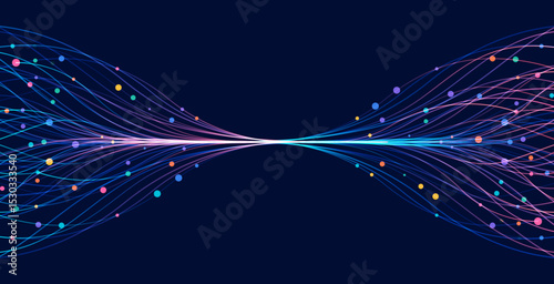 Ai technology. Concept of artificial intelligence. Dots lines. Digital, communication, science, networks