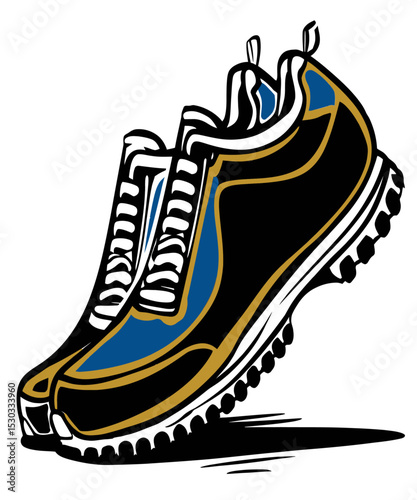 Stylish Athletic Shoe Illustration with Bold Design Elements