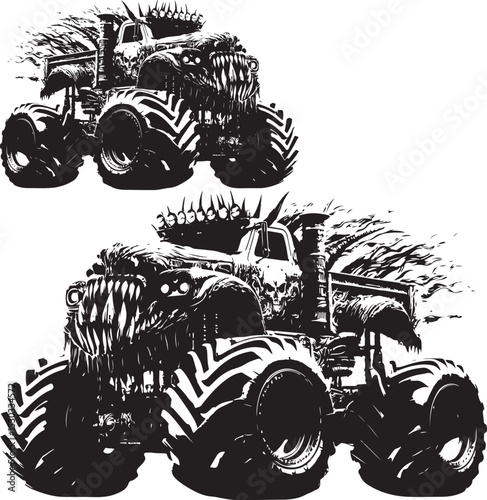 Kind of silhouette monster truck