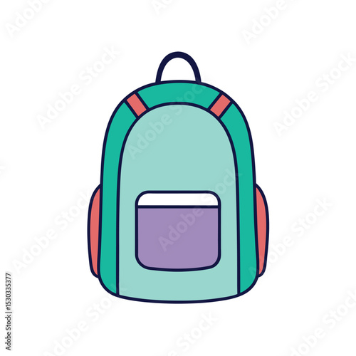 Cute cartoon backpack illustration for kids