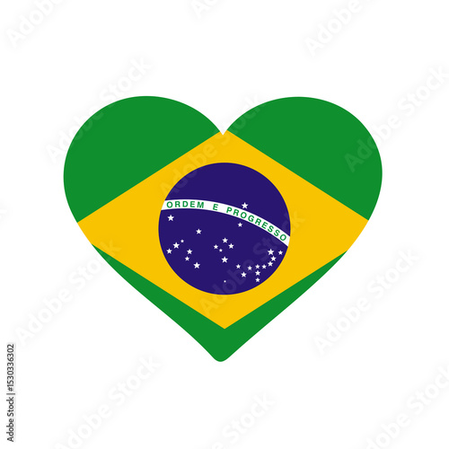Free Download Brazil Flag of Heart - GFXLoad