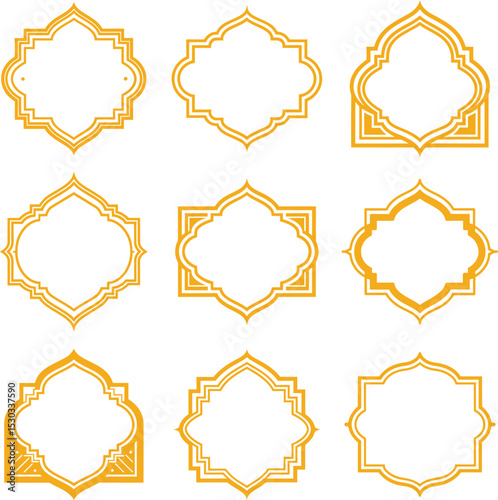 Elegant Islamic geometric frame designs