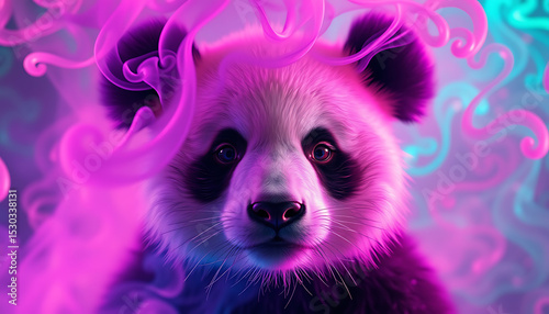 A cute, fluffy red panda cub in a fur hat, like a small domestic dog, sitting in a purebred portrait