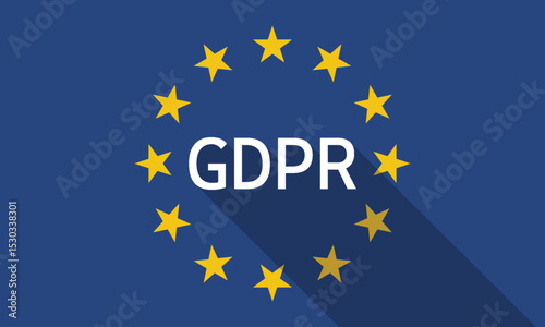 GDPR Compliance with Long Shadow on the European Union Flag.