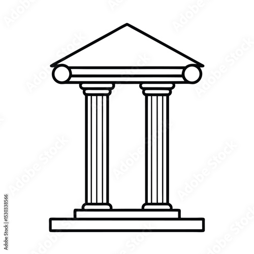 Simple Black and White Column Icon