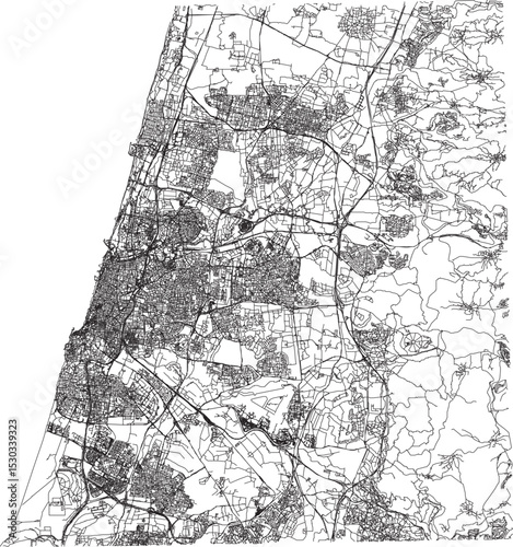 vector illustration of tel aviv israel area landscape map design
