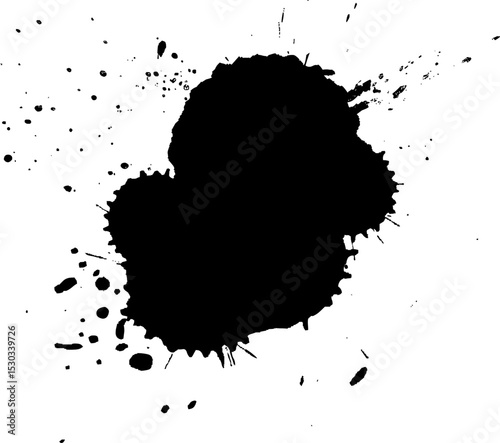 black ink brush dropped splatter splash artistic