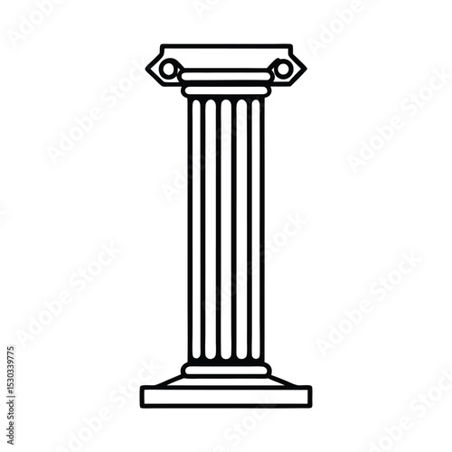 Simple Black and White Column Illustration