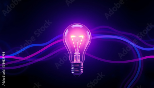 Bright, glowing light bulbs on a dark background symbolize innovative ideas, illuminating concepts of electric power and technological solutions