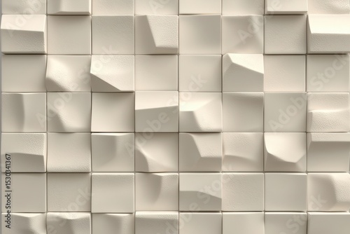 Abstract White 3D Wall Texture with Relief Pattern and Depth