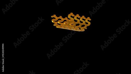 3d Yen icon bend loop animation on green background. Yen sign Rotation Aniamtion 4k. Yen or Yuan symbol on green background.