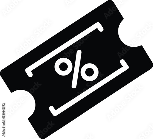 Discount Ticket Silhouette: Sale Icon

