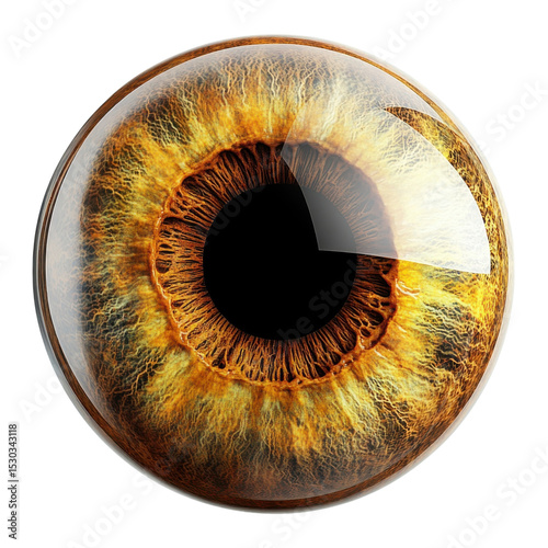 Detailed human eye iris close-up illustration isolated on Transparent Background