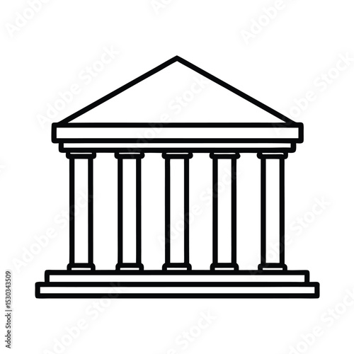 Simple line art of a classical building