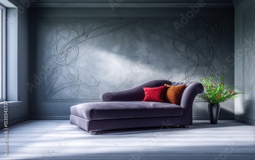 Dark room chaise lounge
