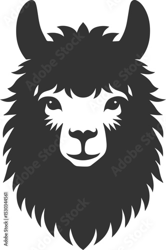 Alpaca head vector animal silhouette drawing artwork