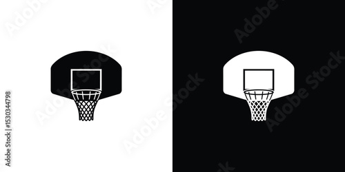 Inverted Basketball Hoop Illustration A Black and White Sports Concept Design