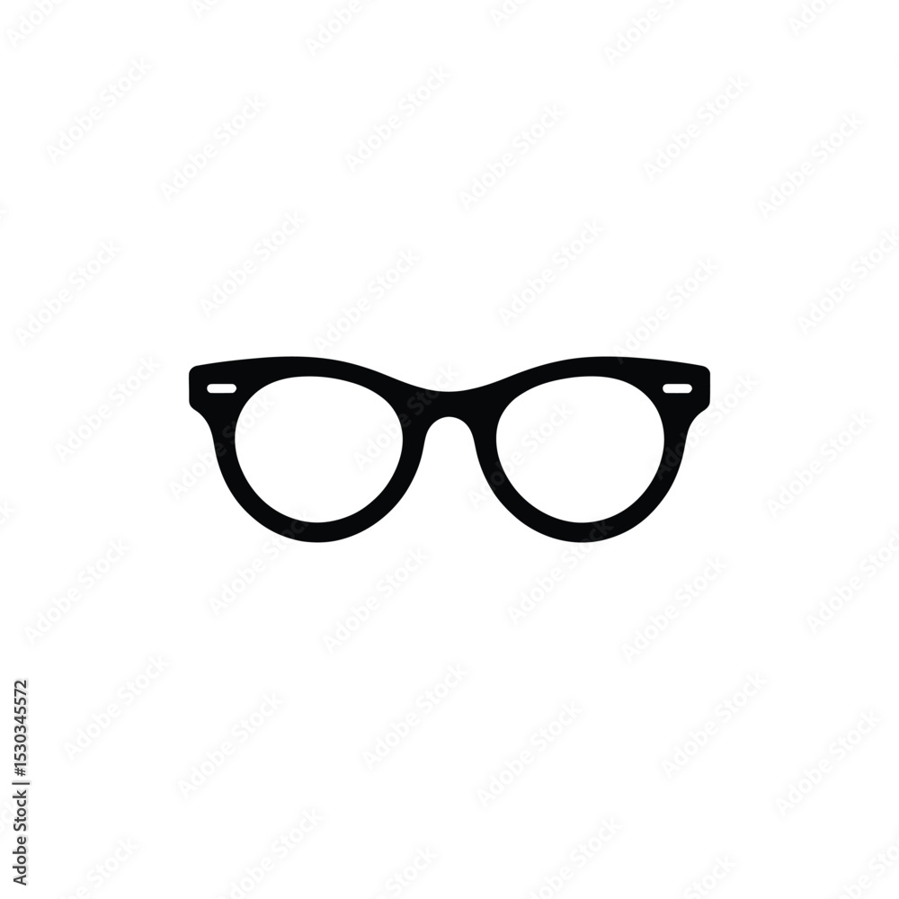Isolated Black Fashion Glasses Icon Eyeglasses Accessory Style Concept Isolated Black Fashion Glasses Icon Eyeglasses Accessory Style Concept