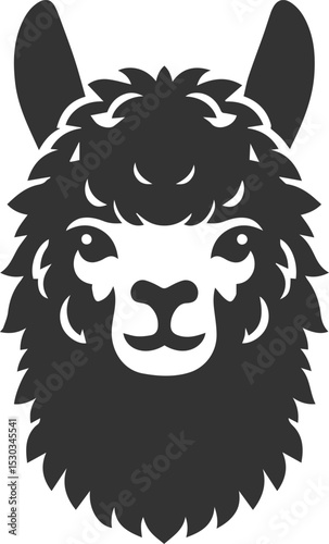 Alpaca head vector animal silhouette drawing artwork