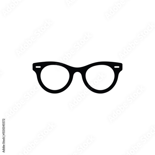 Isolated Black Fashion Glasses Icon Eyeglasses Accessory Style Concept