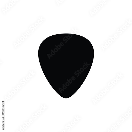 Isolated Black Guitar Pick on White Background for Musicians and Music Enthusiasts