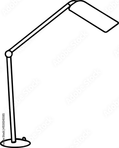 LED floor lamp outline vector illustration, line art
