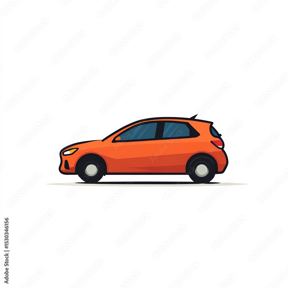Sleek Orange Hatchback Design Modern Automotive Icon Vector Art Illustration Sleek Orange Hatchback Design Modern Automotive Icon Vector Art Illustration