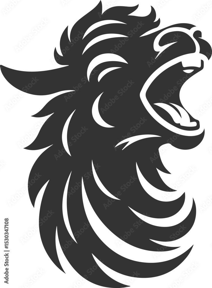 Fototapeta premium Alpaca head vector animal silhouette drawing artwork