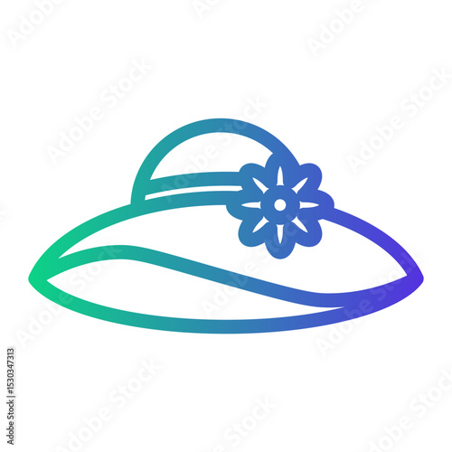 hat Line Gradient Icon