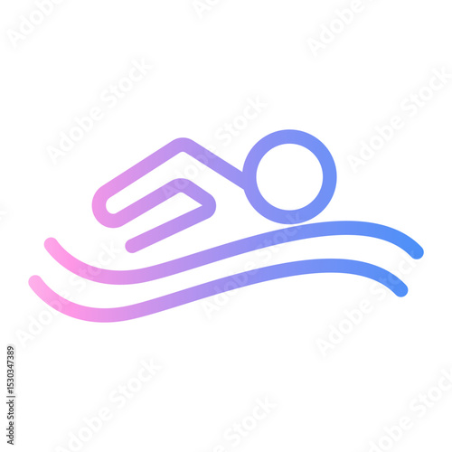 swimming Line Gradient Icon