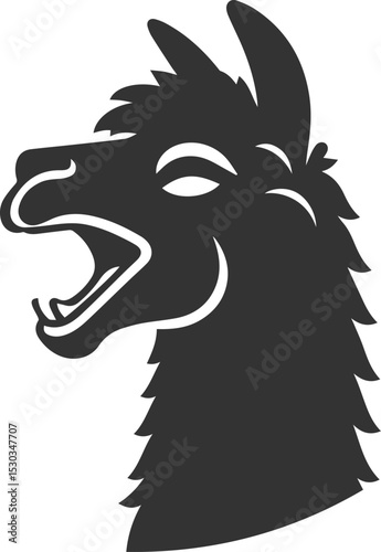 Alpaca head vector animal silhouette drawing artwork