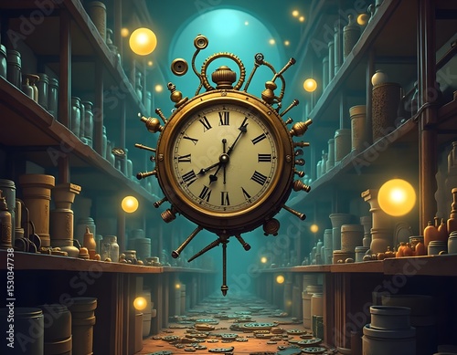 o'clock super big in the library photo