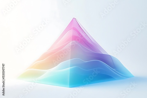 Abstract pyramid structure using muted tones and subtle layers.