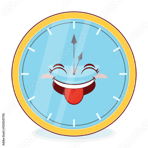 wall clock playful face cartoon cute
