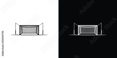 Showing Soccer Goals in Black and White with Contrasting Backgrounds