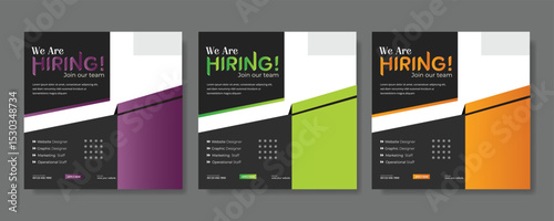 Creative we are hiring job vacancy social media post or Social Media Banner design template, We are hiring job vacancy square web banner layout