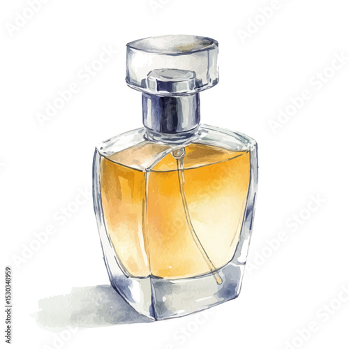 Eau De Toilette, watercolor painting vector, isolated on a white background.